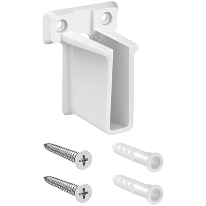 2 Pcs White Plastic Wire End Shelf Brackets，Wall Mount Closet Shelf Brackets, Shelf Support Brackets for Closets Cabinets with Expansion Screws Wire Shelving Accessories