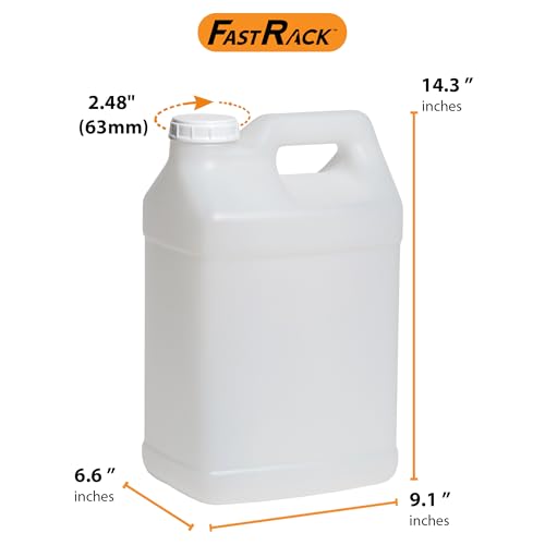 FastRack 2.5 Gallon Water Jug (Pack of 2) w/ 1 Black Rubber Cap Gripper | Reusable Plastic Jug with lid for Liquids | Heavy-Duty Water Container for Storage, Camping | BPA-Free Gallon Jugs with Lids - size: 2 Pack