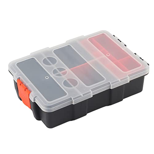 Tools Organizer Box, Two layer Plastic Heavy duty Components Storage Box Case Organizer Small Parts Tool Box