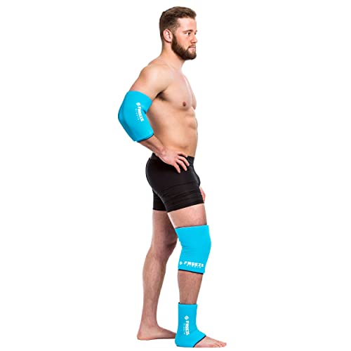 FreezeSleeve Ice & Heat Therapy Sleeve- Reusable, Flexible Gel Hot/Cold Pack, 360 Coverage for Knee, Elbow, Ankle, Wrist- Turquoise, 2X-Large - color: Turquoise, size: 2X-Large (Pack of 1)