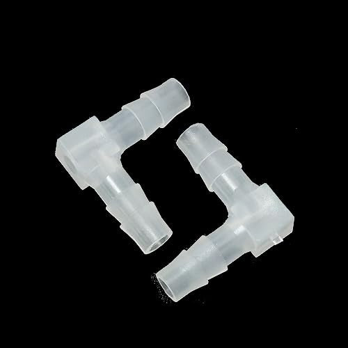10PCS 1/4" White L Type Elbow Plastic Water Pipe Fitting Hose ID 90 Degree Barb Fitting 2 Way Equal Barbed Joint Splicer Mender Union Adapter