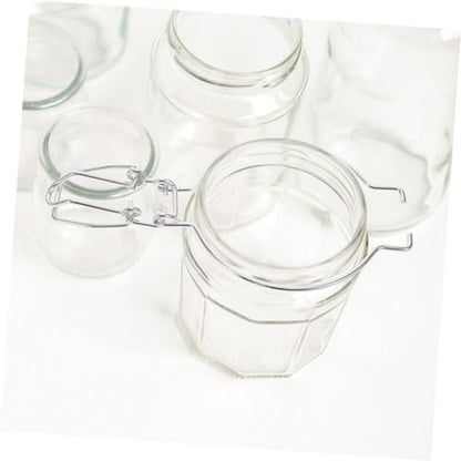 Ciieeo 2pcs Stainless Steel Replacement Wire Clamps for Glass Jars - Sealing Buckles for Wide Mouth Mason Jars & Storage Canisters - Secure Locking Clips for Airtight Food Storage