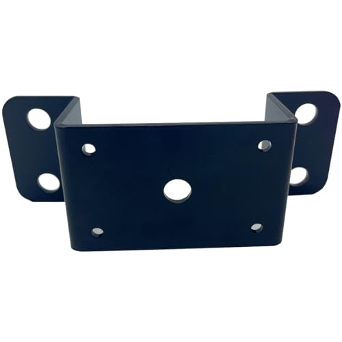4 PCS Fit 2''x4'' Heavy Duty Trailer Stake Pocket Brackets, for Wood Lumber Uprights or Steel Stake Posts Holes for Mounting Flat Beds and Trucks, Black