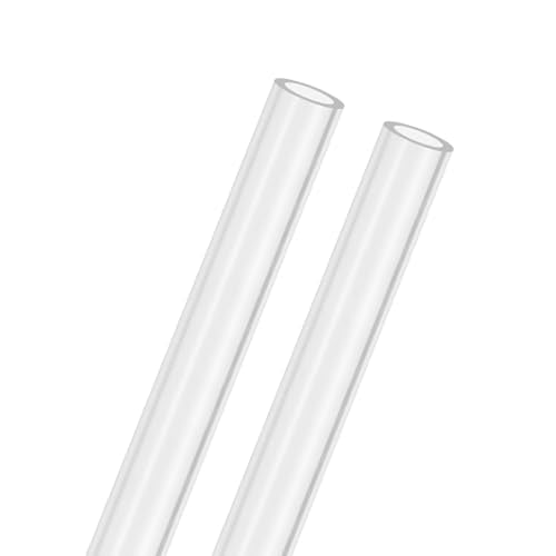 M METERXITY 2-Pack Clear Rigid Acrylic Pipe, 14mm[0.55"] ID x 20mm[0.79"] OD Plastic Round Tube for Water Cooling System/Lamps/Fountains/Aquariums/Display Stand, Acrylic Tubing [305mm/12IN] - size: 14mm ID x 20mm OD