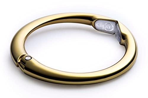 Clipa Bag Hangers The Ring that Opens into a Hook, Closes Automatically - color: Polished Gold