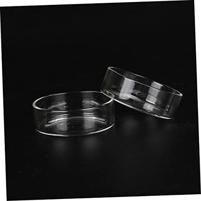 VOSAREA 5pcs Round Crystal Shrimp Feeding Bowl Glass Shrimp Food Dish for Aquarium Feeder Dish for Tank