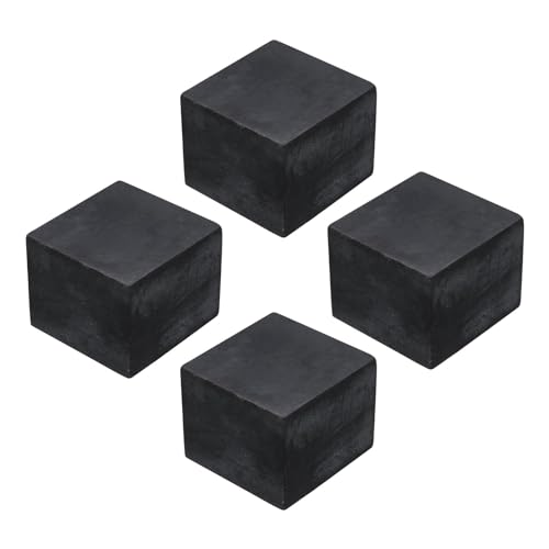 uxcell 4pcs Rubber Anti-Vibration Pads Hard Pad, 50mm Square Vibration Isolation Mats, 40mm Thickness Non-Slip Rubber Blocks, Anti-Skid Anti Noise for HVAC, Compressor, Air Conditioner