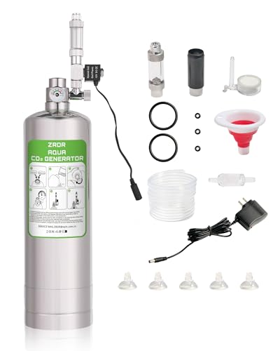 Aquarium Co2 System 2L with Pressure Gauge Automatic Pressure Relief Valve Bubble Counter for Aquarium Plants，Stable Output - color: 2L-Single Gauge-Upgraded