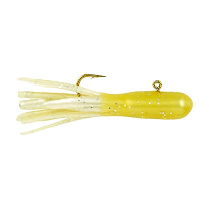 Berkley PowerBait Pre-Rigged Atomic Tubes Fishing Soft Bait - color: Yellow Pearl Silver Fleck, size: 1/16 oz