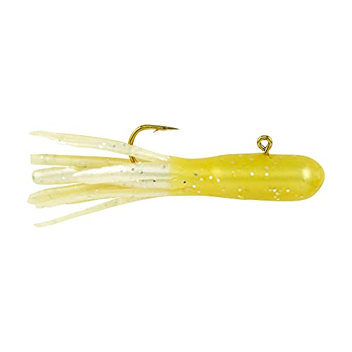 Berkley PowerBait Pre-Rigged Atomic Tubes Fishing Soft Bait - color: Yellow Pearl Silver Fleck, size: 1/16 oz