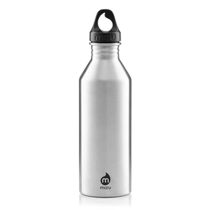 Mizu M8 - 25 oz. Single Wall Narrow Mouth Stainless Steel Bottle with Loop Cap - color: Stainless