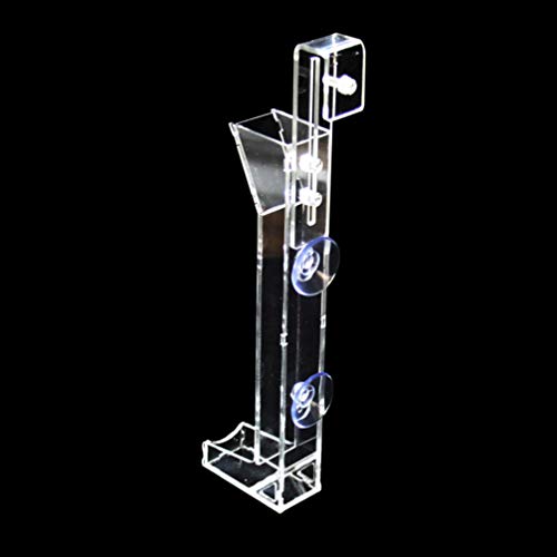 Shrimp Tubes-Glass Shrimp Aquarium Fish Tank Feeder Tube Transparent Feeder Tray Container Acrylic (20x6x3cm)