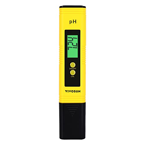 VIVOSUN Digital pH Meter, 0.01pH High Accuracy Pen Type pH Tester for Hydroponics, Household Drinking, Pool and Aquarium, Yellow, UL Certified - color: Yellow