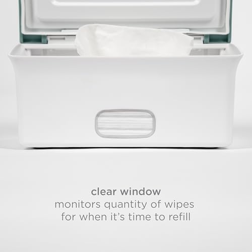 Ubbi Baby Wipes Dispenser with Weighted Plate and Secure Seal, Nursery and Baby Registry Essential to Keep Wipes Fresh, Open Water - color: Open Water Wipes Dispenser