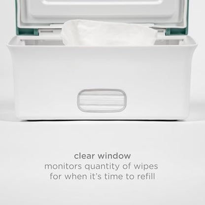 Ubbi Baby Wipes Dispenser with Weighted Plate and Secure Seal, Nursery and Baby Registry Essential to Keep Wipes Fresh, Open Water - color: Open Water Wipes Dispenser