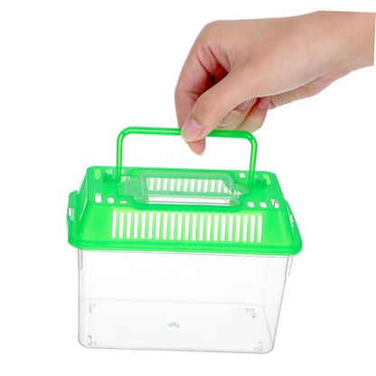 Portable Mini Plastic Fish Tank Aquarium with Handle Clear Transparent Design Easy to Clean for Temporary Use and Travel with Lid