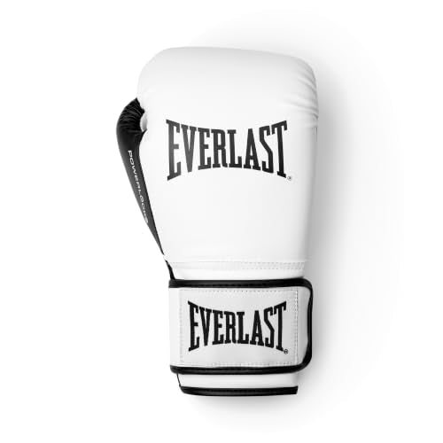 Everlast Powerlock OG Boxing Gloves - color: WHT/BLK, size: 16 oz