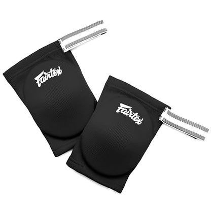 Fairtex Elastic Elbow Pads EBE1 Muay Thai Kick Boxing Protect Soft Fabric - color: Black