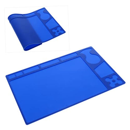 Heat-Resistant Silicone Insulation Work Mat for Electronics Repair Anti-Slip 38 x 28 cm Gray Magnetic Design Style