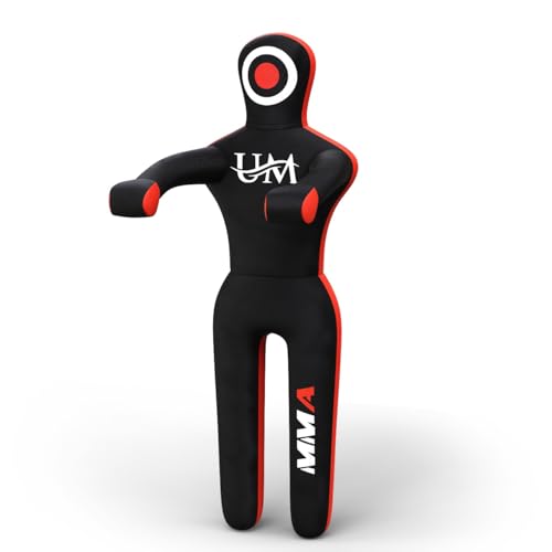 UM Supplies Premium Grappling Unfilled Wrestling Multipurpose Dummy for MMA, BJJ, Judo, Karate, Jiu Jitsu,Punching Dummy | Unmatched Quality PC Fabric- (Unfilled) - color: Black, size: 4 FT
