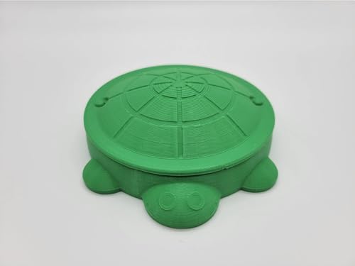Cute Sandbox Turtle with removable lid | Desk Bin Organizer | Turtle Pet Feeder | Fish tank accessories | Feed Hamsters and Gerbils (Rainbow, 4 Inch)