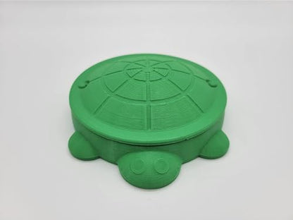 Cute Sandbox Turtle with removable lid | Desk Bin Organizer | Turtle Pet Feeder | Fish tank accessories | Feed Hamsters and Gerbils (Rainbow, 4 Inch)