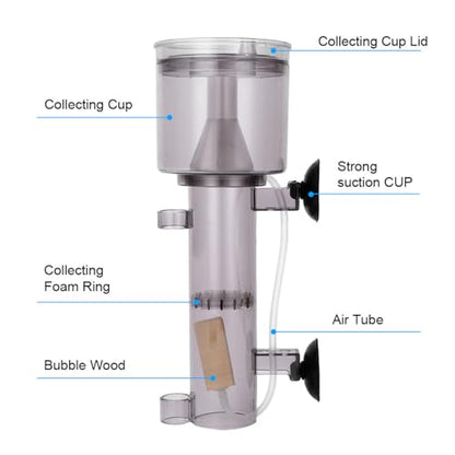 RS-4003 Protein Skimmer for Saltwater Aquariums, Compact Acrylic Design Quiet Operation for Small Tanks and Nano Fish Tanks
