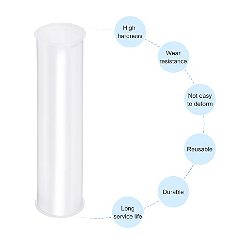 MECCANIXITY Clear Storage Tube Small Plastic Round Tubing with Caps Rigid Bottle Container 41.6x43x200mm/8 Inch Diameter for Item Stored