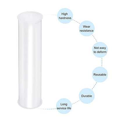 MECCANIXITY Clear Storage Tube Small Plastic Round Tubing with Caps Rigid Bottle Container 41.6x43x200mm/8 Inch Diameter for Item Stored