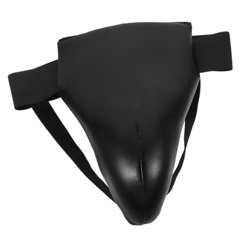 Professional Crotch Protector for Boxing Training Breathable PU Black