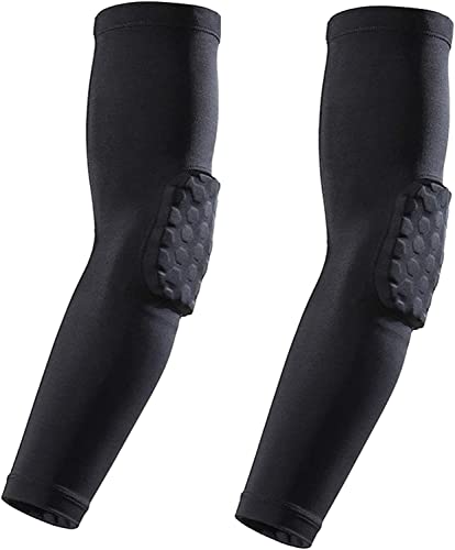 bouti1583 Elbow Pads, Basketball Shooter Sleeves, Collision Avoidance Hex Padded Elbow for Volleyball Football Baseball - color: Black, size: Large