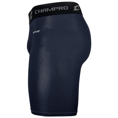 CHAMPRO Youth Polyester/Spandex Lightning Compression Shorts - color: Navy, size: Small