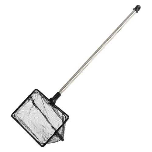 Fish Tank Net, Fine Mesh Aquarium Fish Net, Long Handle Fish Net, Stainless Steel Extendable Handle, Square Aquarium Cleaning Net for Aquarium Accessories - size: 4 inch