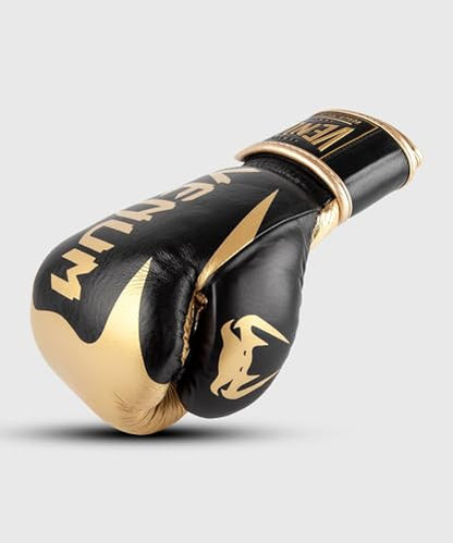 Venum Hammer Pro Boxing Gloves - color: Black/Gold, size: 8oz, style: Hook and Loop