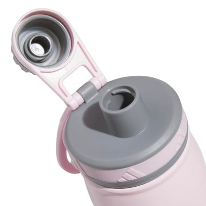 adidas Metal Water Bottle 600 mL | Double-Wall Insulated, Leak-Resistant Lid, BPA-Free, Durable, Workouts & Daily Use - color: Clear Pink/Grey/Pink Fusion/M