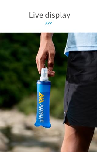 AONIJIE 250ML/350ML/500ML/600ML Portable TPU Soft Water Bottle Folding Soft Flasks For Outdoor Marathon Running Hydration Camping Hiking - color: 500ml-2pcsN