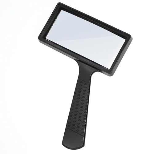 10X Magnifying Glass Rectangle Reading Magnifier Large Handheld Magnifying Glasses Scratch Resistant Glass Lens for Observation Reading Hobbies Nature Exploration Repair(Jumbo Horizontal Viewing Area)