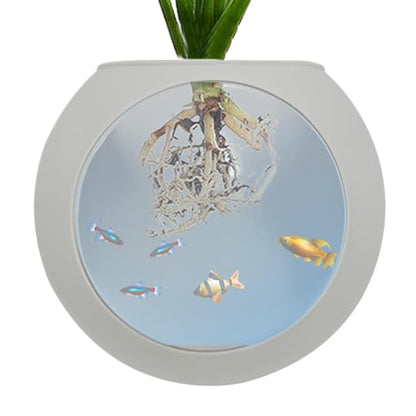 Silicone Wall Mounted Vase, Silicone Wall Planter Vase Plant Pot No Drilling, Oblate Globe Propagation Station, Clear Fish Tank Mount for Air Plants, Succulents, Hydroponics Plants - color: Light Gray
