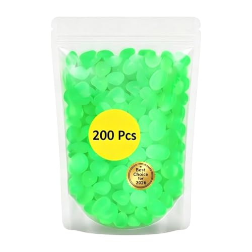 Garden Glow Rocks - Vibrant Night Light Landscape Stones, Weather-Resistant Aquarium Gravel Set, Decorative Walkway Lighting, Rigid Polymer Accessory Case Frame | for Courtyard Flower Bed