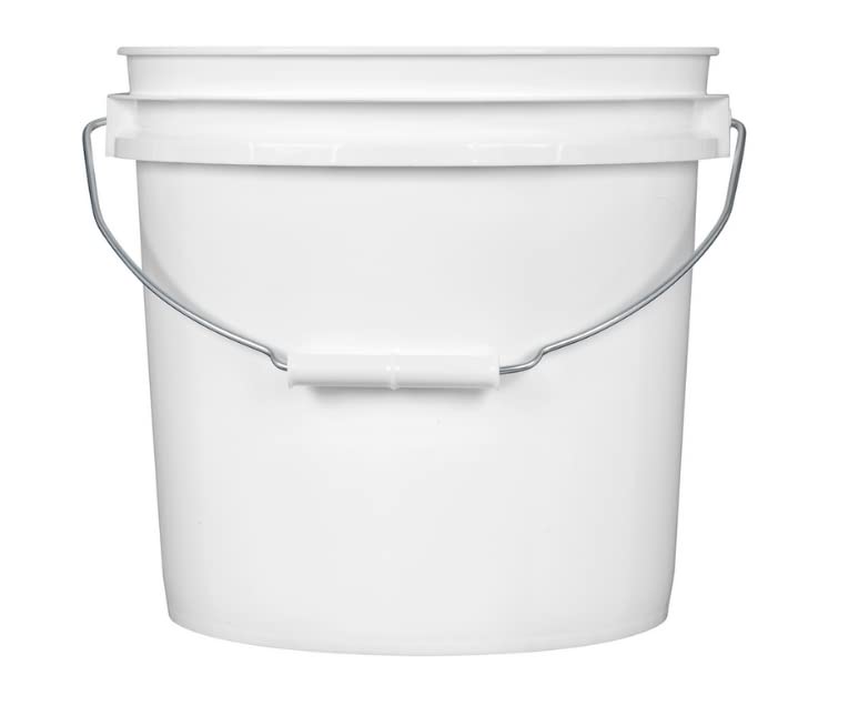 2 Gallon Plastic Food Grade BPA Free Made in USA Buckets with Blue Screw On Lids (Pack of 4)