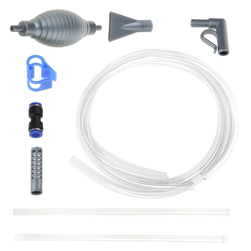 Aquarium Siphon Water Changer Kit, Manual Pump Starter Gravel Washer with Control, Fish Tank Maintenance Tool for Betta and Small Tanks