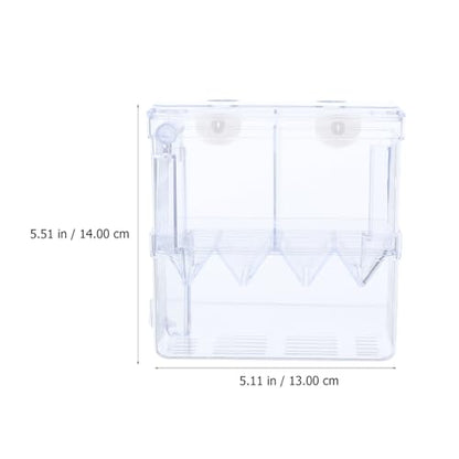 BESPORTBLE Fish Hatchery Breeding Box with Suction Cups Large Dual-Compartment Plastic Fish Isolation and Incubator Tank Divider for Aquarium Nursery