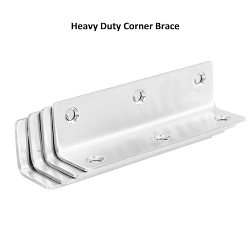 L Bracket, Heavy Duty Corner Brace, 10 Pack 4" Metal Shelf Bracket Angle Bracket for Shelves, Polished Silver Stainless Steel Braces for Wood Furniture - size: 4 Inch, style: Silver 10 Pack