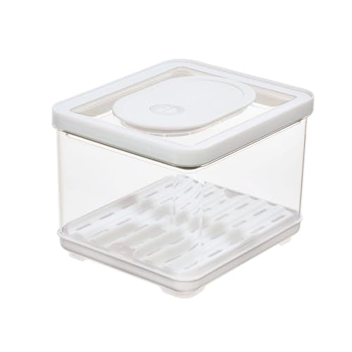 iDesign Small Fridge Produce Bin with Removable Drainage Tray and Lid - Set of 2 - Clear - size: Square- Small, style: Pack of 2
