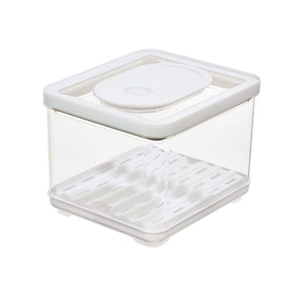 iDesign Small Fridge Produce Bin with Removable Drainage Tray and Lid - Set of 2 - Clear - size: Square- Small, style: Pack of 2