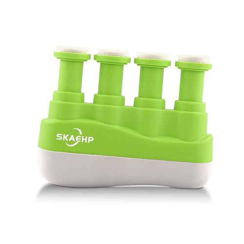 Hand Exerciser - Improves flexibility and strength in fingers, hands, and forearms - Adjustable tension for each finger - Simulated guitar strings help develop calluses - Comfortable workout - color: Green and White