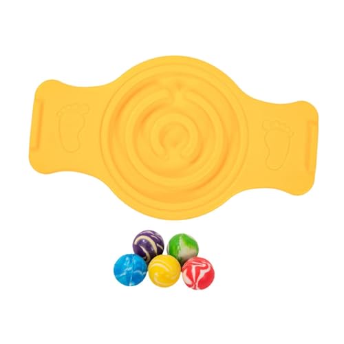 Balance Board Labyrinth Disks Sensory Training Anti-Slip Pedals Wobble Stability Board Strength Training for Kids Skiing Fitness - color: Yellow