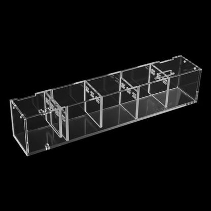 Acrylic Aquarium Box Filter, 5 Grids Small Aquarium Filter Fish Tank Filter Box Drainage Plate Clear Shell Hanging Mounting (Suitable Thickness of Tank: 10mm/0.39in)