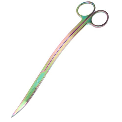 Cabilock Stainless Steel Aquarium Plant Scissors Aquascaping Tool for Fish Tanks Colorful Wave Blades Professional Aquatic Plant Trimmer for Freshwater and Saltwater Use