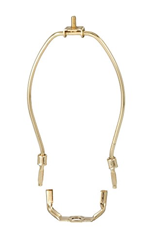 B&P Lamp® Large 14 Inch Regular Weight Lamp Shade Harp Holder for Table and Floor Lamps, Brass Plated Steel Finish - size: 14 Inch